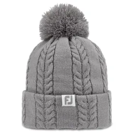 2024 FootJoy Cable Knit Bobble Hat - Grey