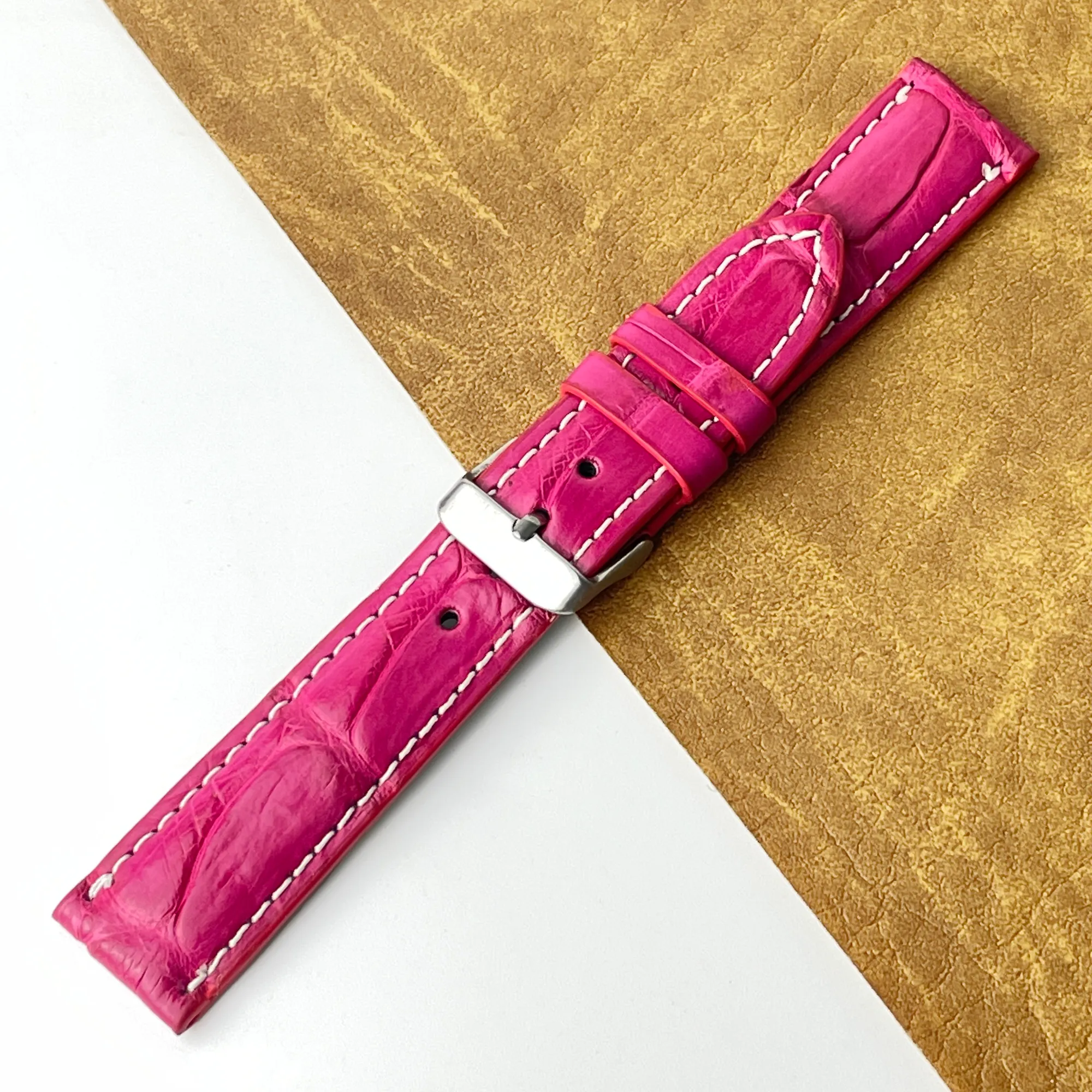 20mm Pink Unique Texture Alligator Watch Band For Men DH-226-A