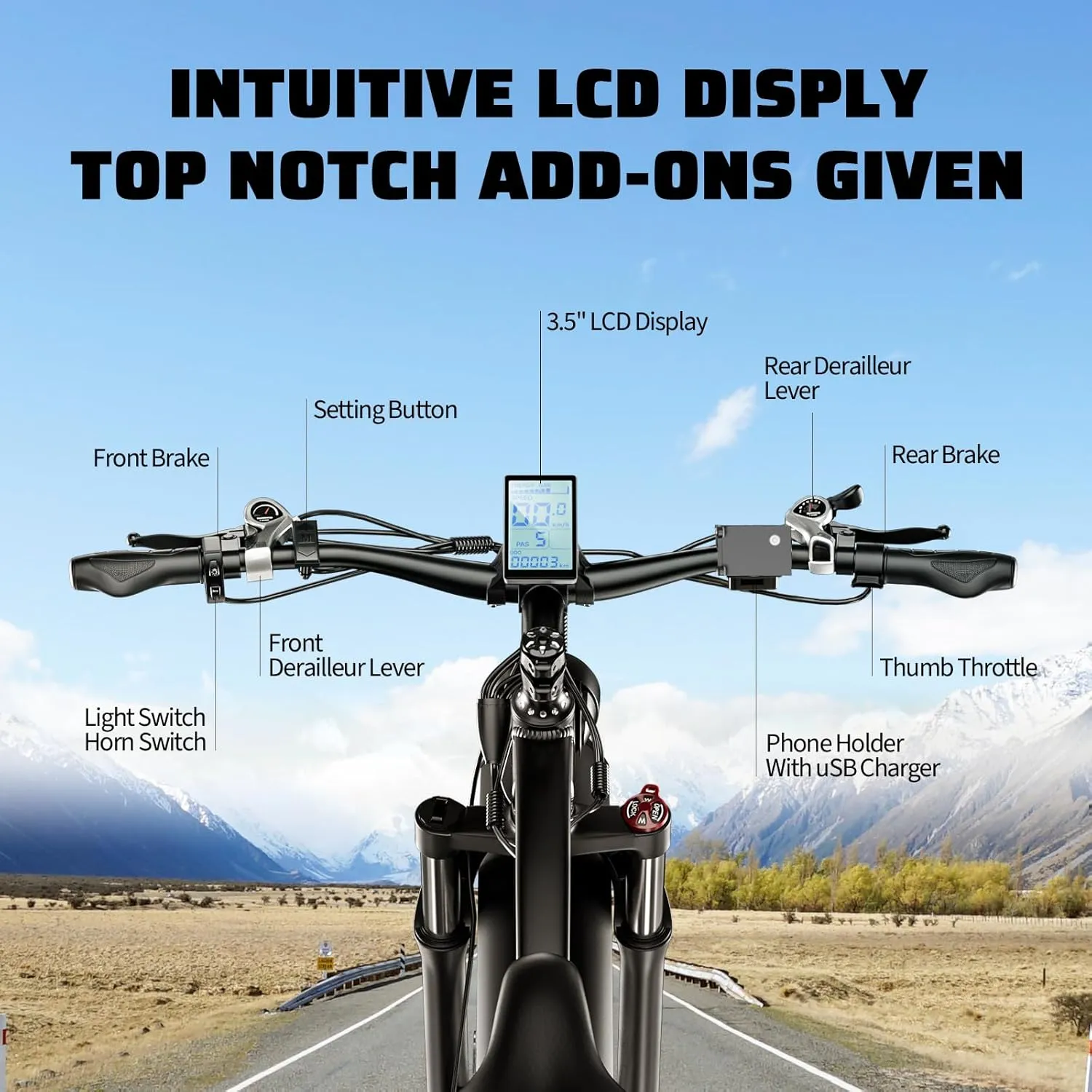 26" E Bikes for Adults, 37MPH Peak 1500W/2000W Fat Tire Electric Bike for Adults, 48V 17.5AH 840WH Battery, 80 Miles Ebike with 21-Speed Gear Electric Bicycle