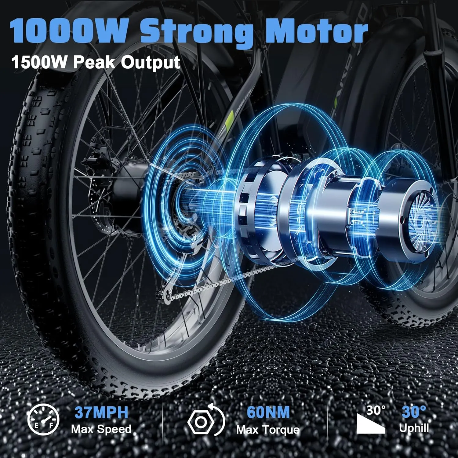 26" E Bikes for Adults, 37MPH Peak 1500W/2000W Fat Tire Electric Bike for Adults, 48V 17.5AH 840WH Battery, 80 Miles Ebike with 21-Speed Gear Electric Bicycle