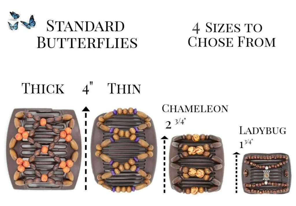 African Butterfly Hair Comb - Dalena Brown 131