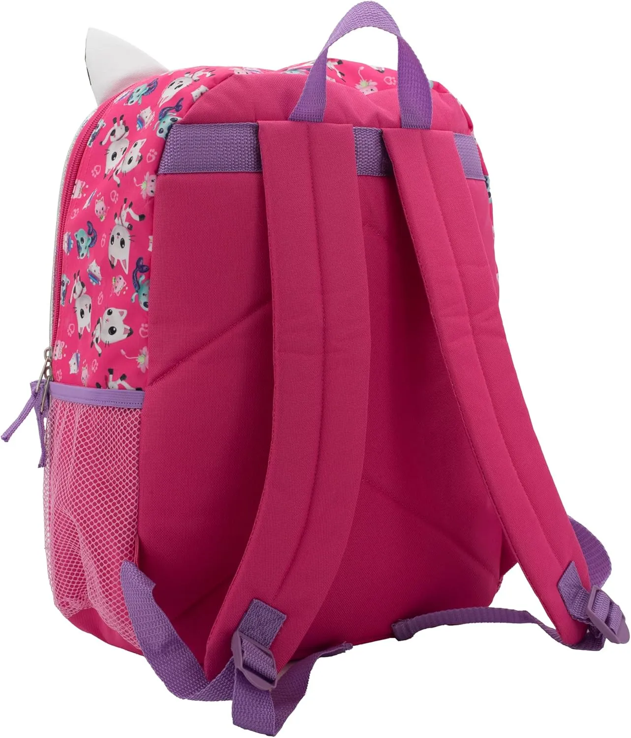 AI ACCESSORY INNOVATIONS Gabbys Doll House 4 Piece Backpack Set, Flip Sequin 16" School Bag for Girls with Front Zip Pocket, Pink