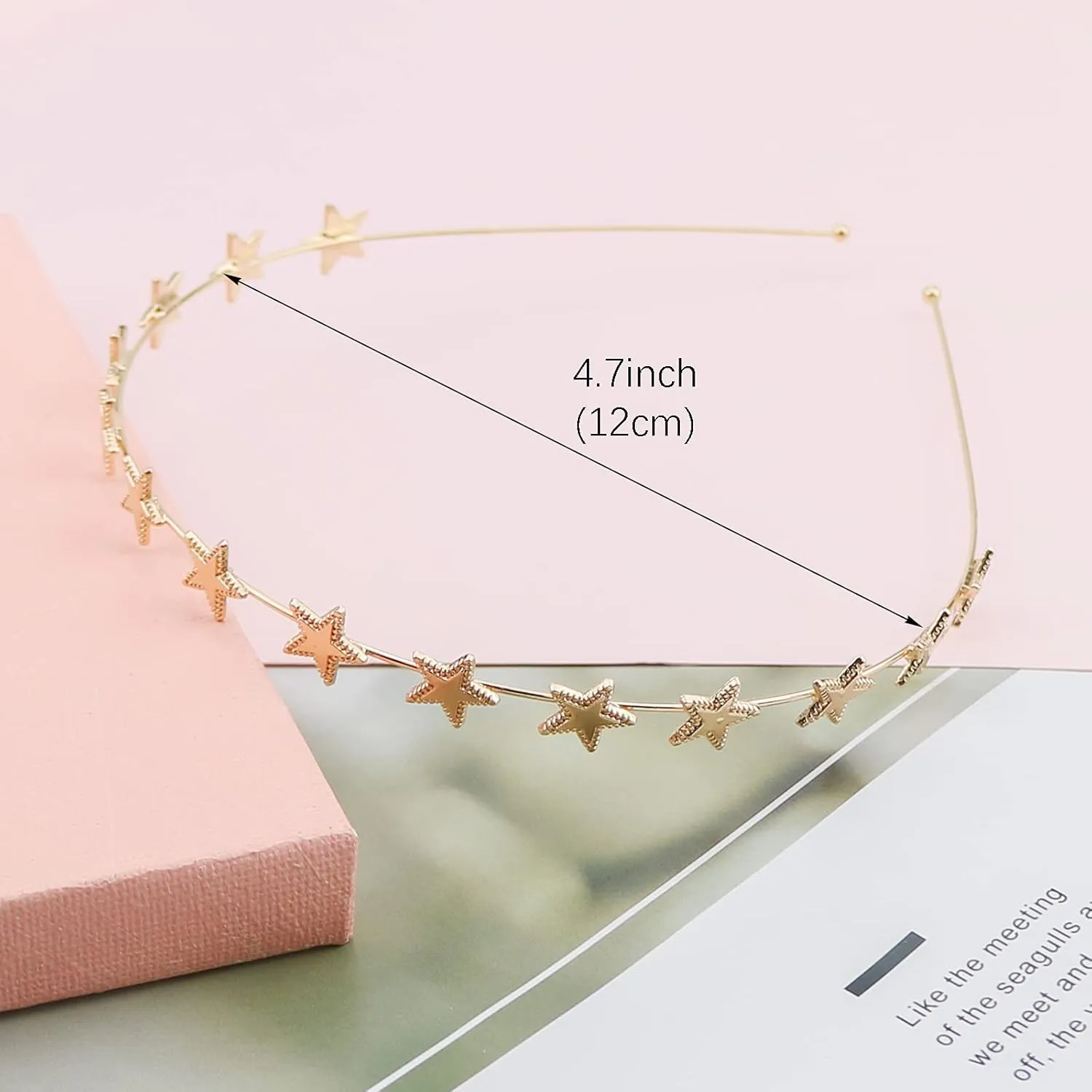 Aswewamt 2 PACK Alloy Five-pointed Star Headbands,Bridal Hair Hoop Wedding Hair Accessories Ornaments for Elegant Women Girls