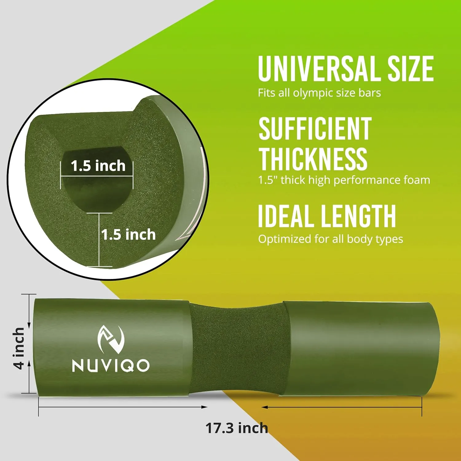 Barbell Pad Squat Pad for Lunges and Squats - Hip Thrust Pad for Standard and Olympic Bars - Provides Cushion to Neck and Shoulders While Training
