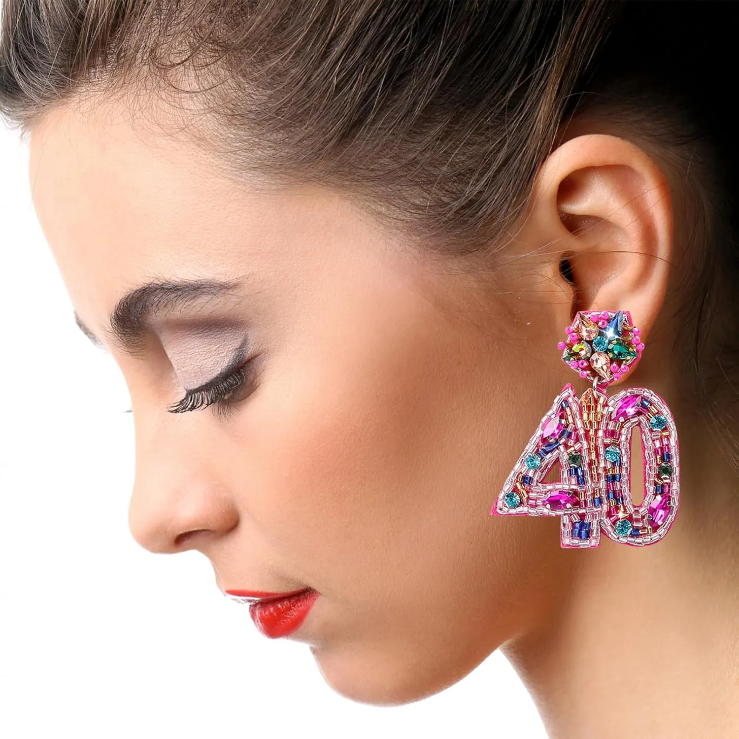 Birthday Earrings for Women, Handmade Beaded Drop Dangle Birthday Earrings for Birthday Party Celebration Outfits Jewelry Gifts for Her