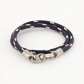 Contender Double Wrap Rope Bracelet with Matte Stainless Steel Brummels