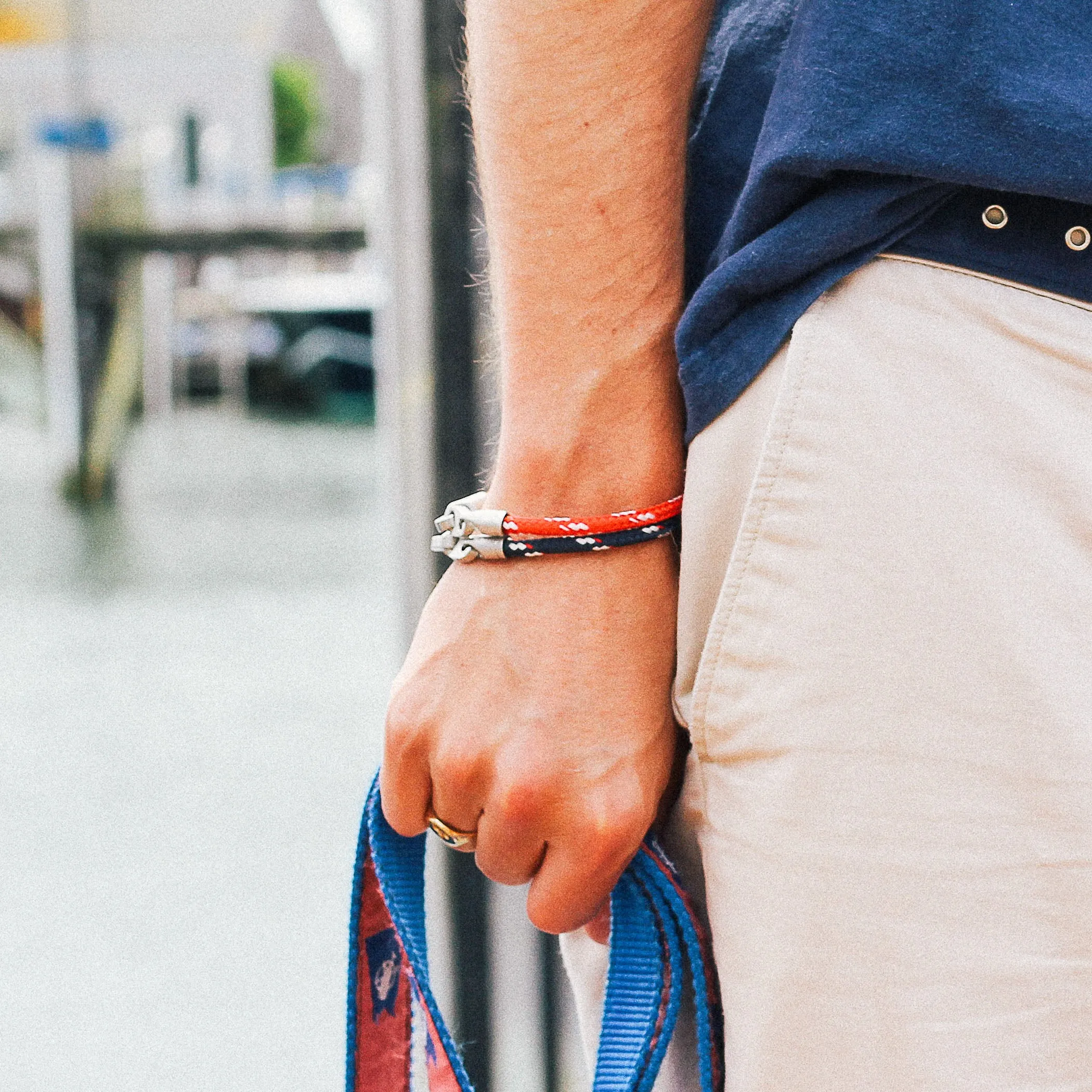 Contender Single Wrap Rope Bracelet with Stainless Steel Brummels