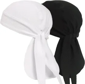 Cooling Helmet Liner Do Rag Skull Cap for Men Sweat Cycling Beanie - Pirate Bandana 2Pcs