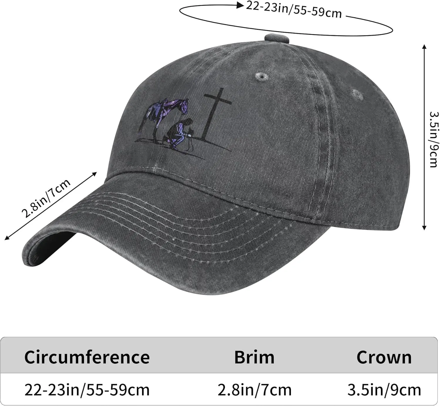 Cowboy Horse Prayer Unisex Adult Baseball Hat Sports Outdoor Cowboy Cap for Men and Women Snapback