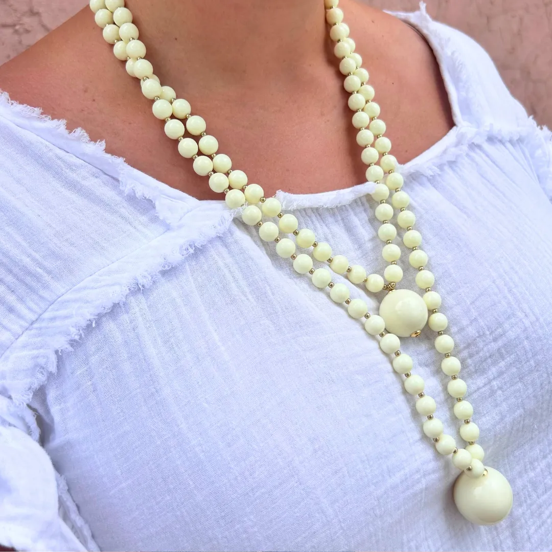 Double Bead Long Necklace