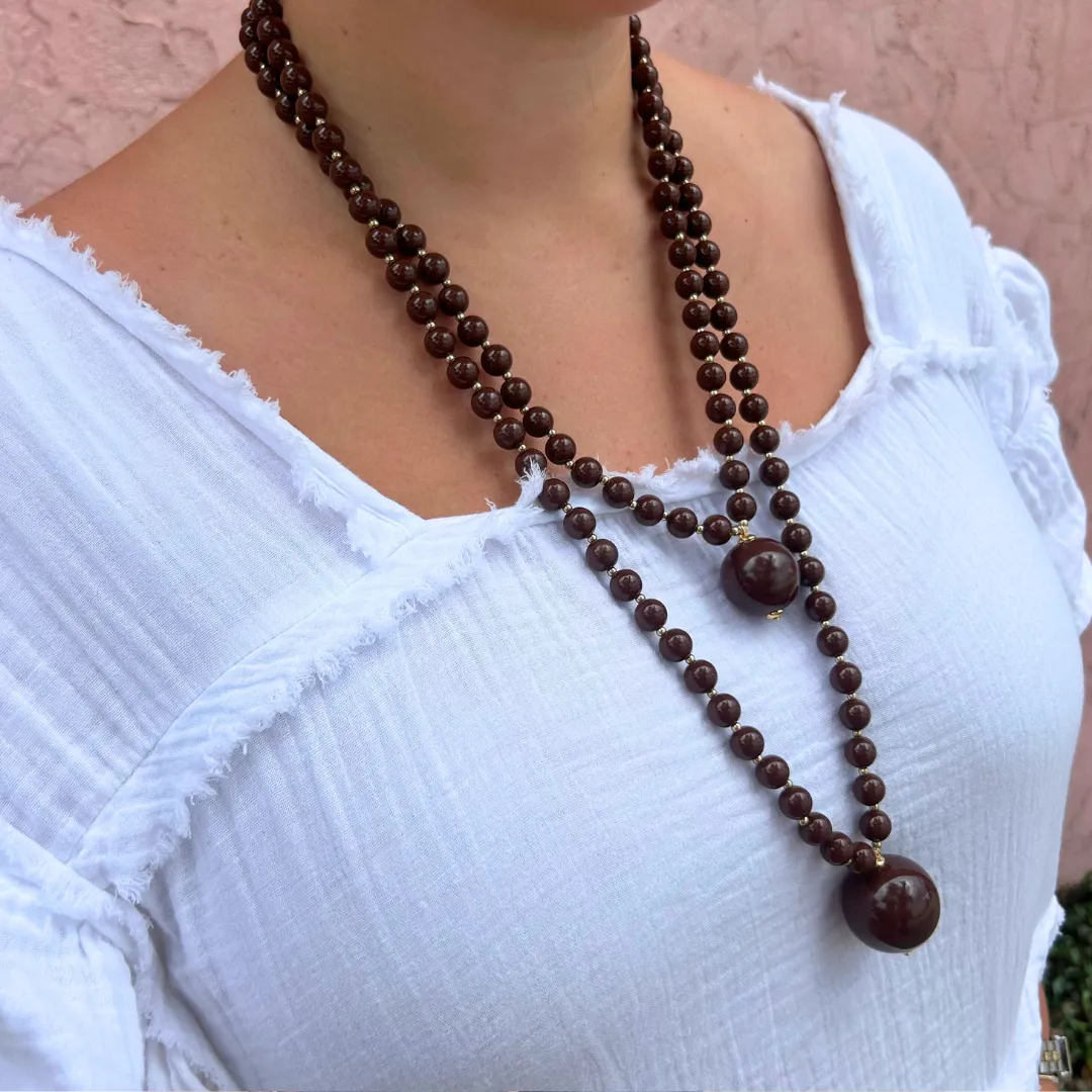 Double Bead Long Necklace