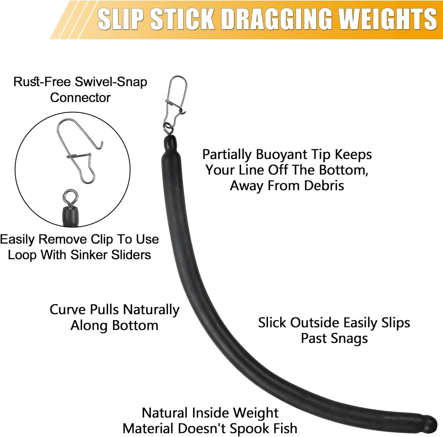 Dragging Weights for Catfish Trolling,6PCS Drag Weight Catfish Slip Stick No Snag Sinkers Drag Drift Weight for Dragging,Trolling,Drift Snagless Catfishing Sinker Tackle Gear and Fishing Equipment