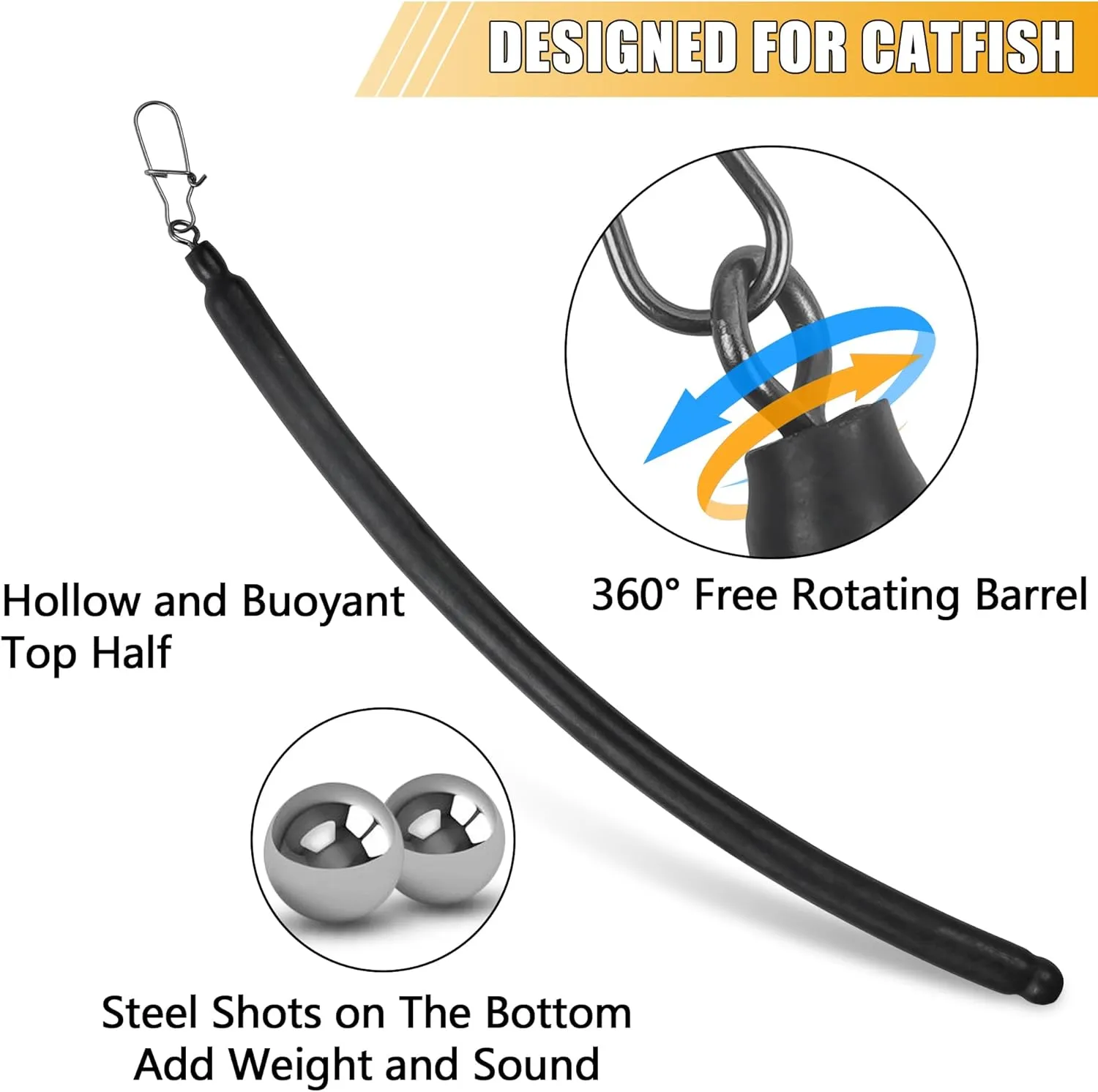 Dragging Weights for Catfish Trolling,6PCS Drag Weight Catfish Slip Stick No Snag Sinkers Drag Drift Weight for Dragging,Trolling,Drift Snagless Catfishing Sinker Tackle Gear and Fishing Equipment