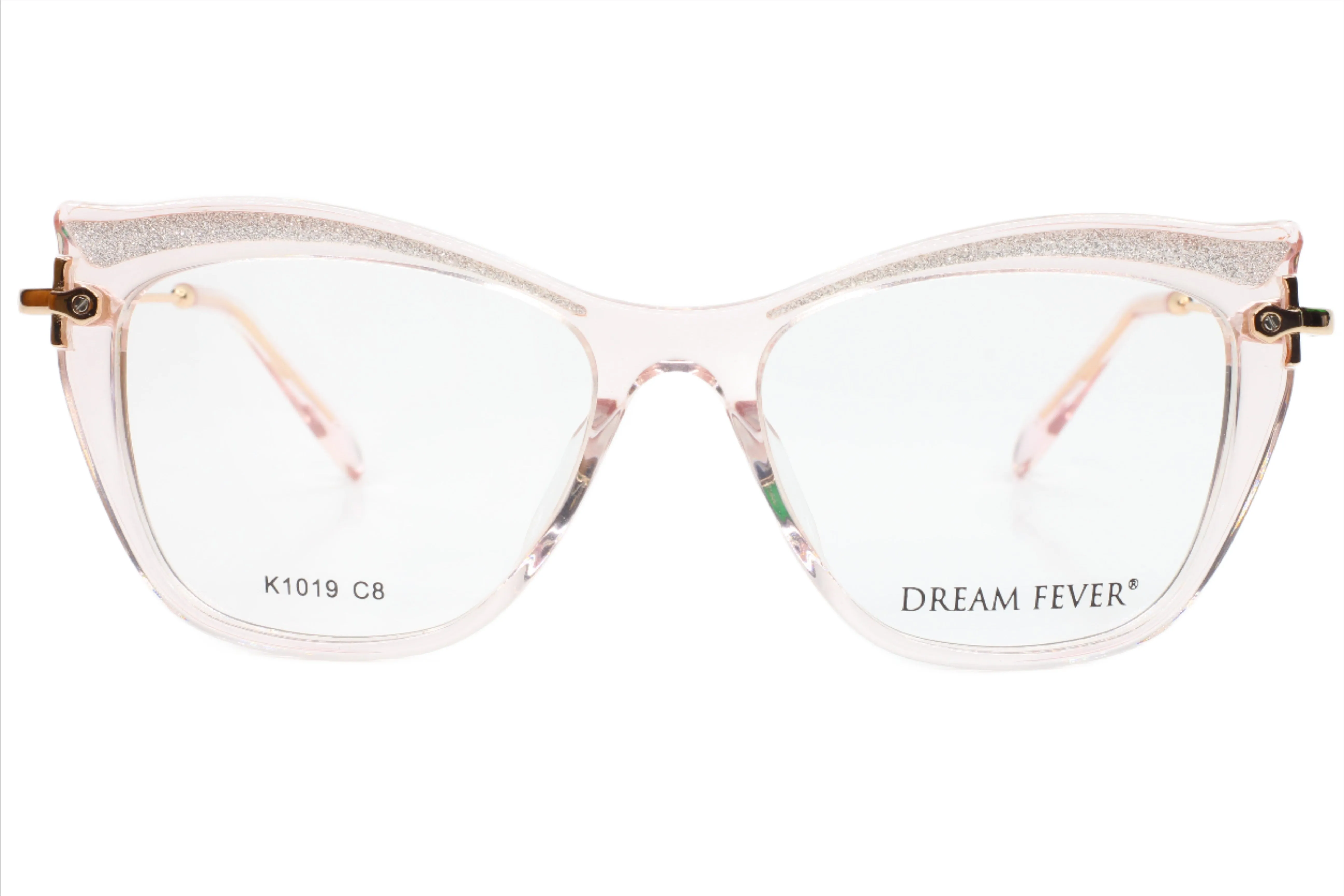 Dream Fever K1019 Transparent Pink Gold Designer Eyeglasses