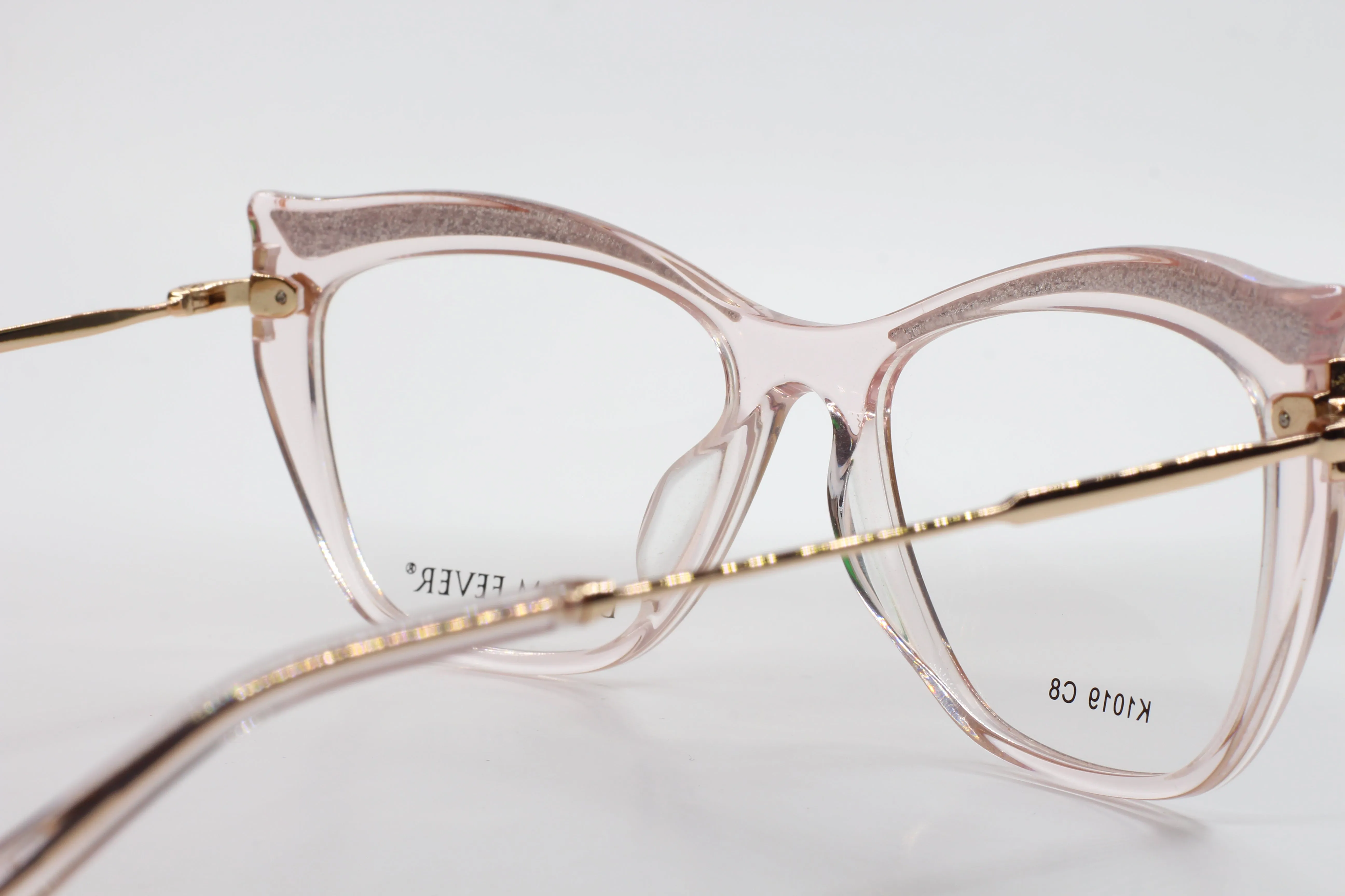 Dream Fever K1019 Transparent Pink Gold Designer Eyeglasses
