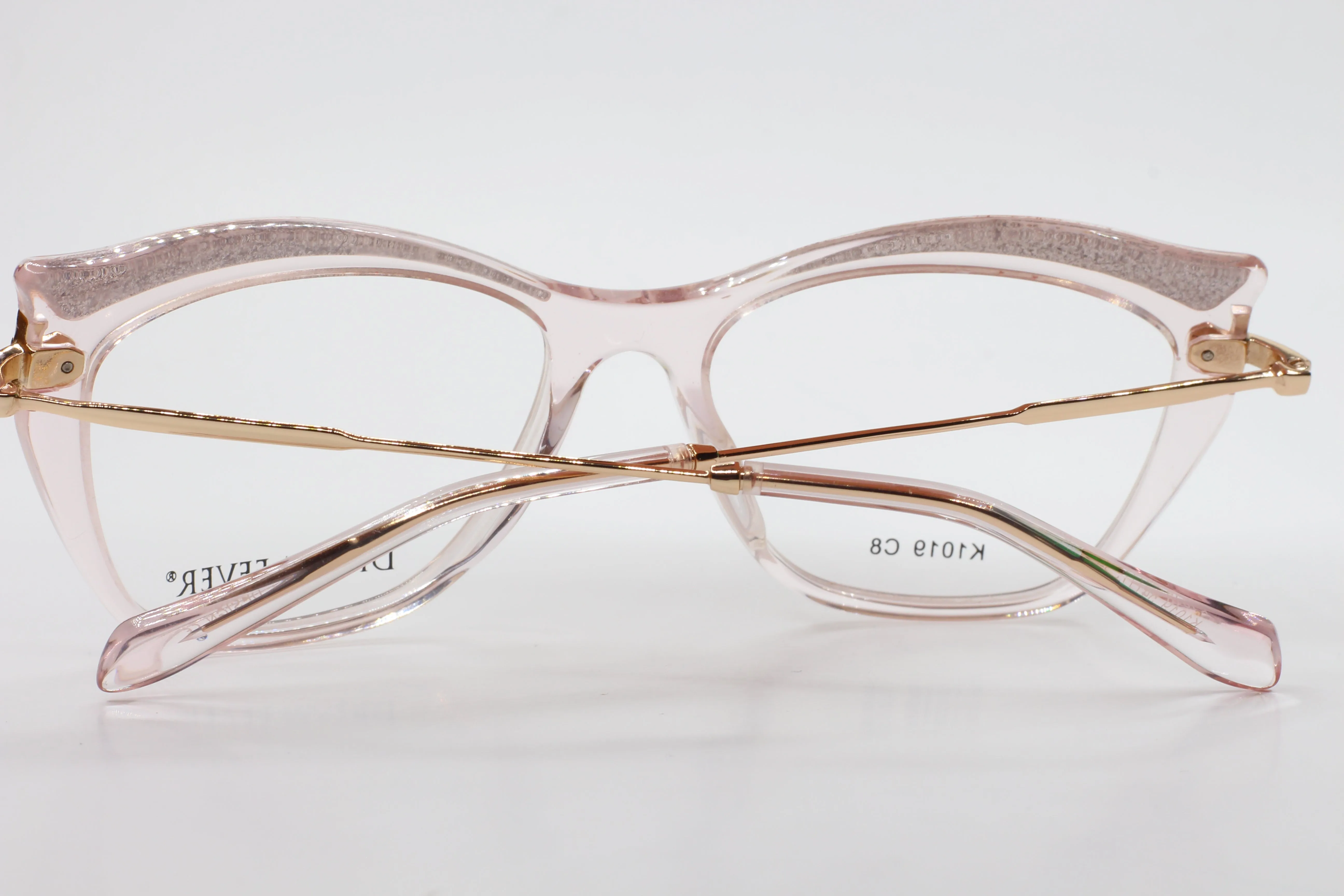 Dream Fever K1019 Transparent Pink Gold Designer Eyeglasses