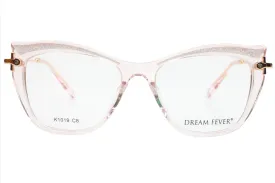 Dream Fever K1019 Transparent Pink Gold Designer Eyeglasses
