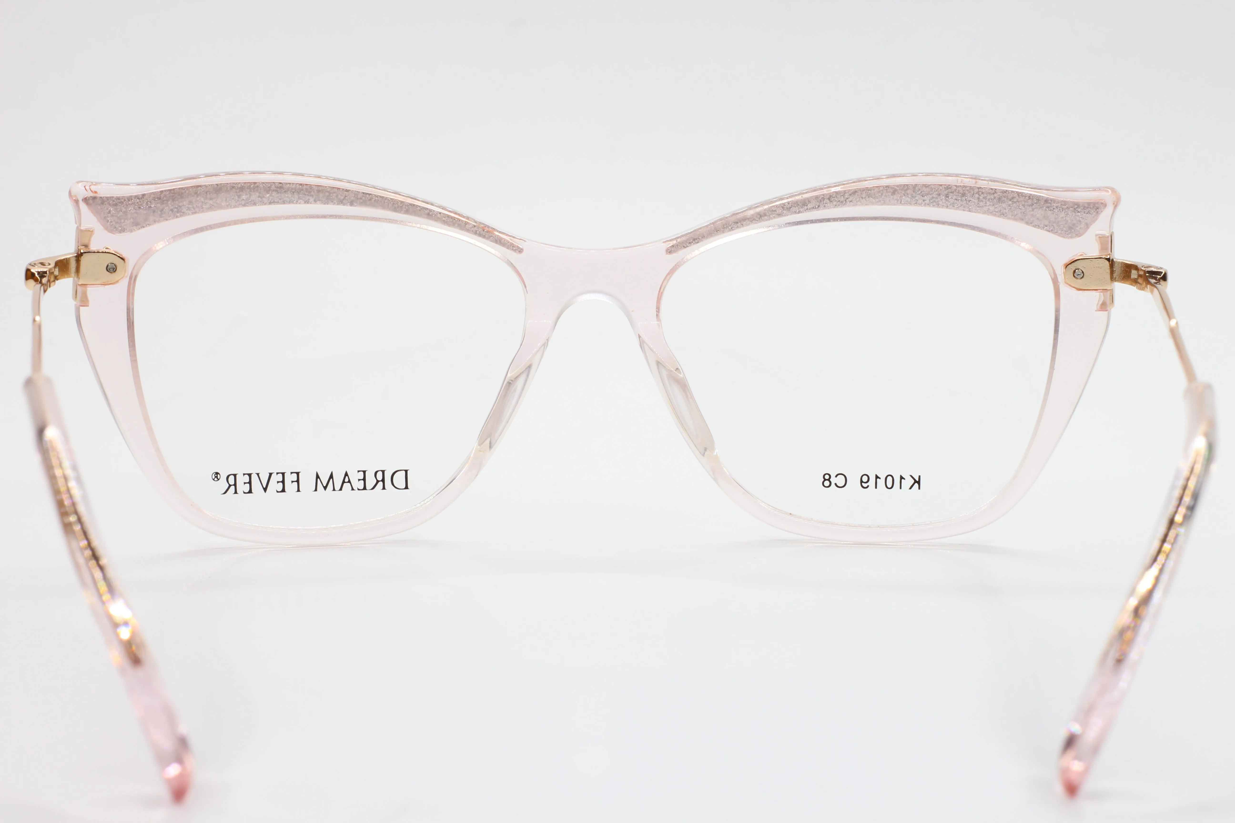 Dream Fever K1019 Transparent Pink Gold Designer Eyeglasses