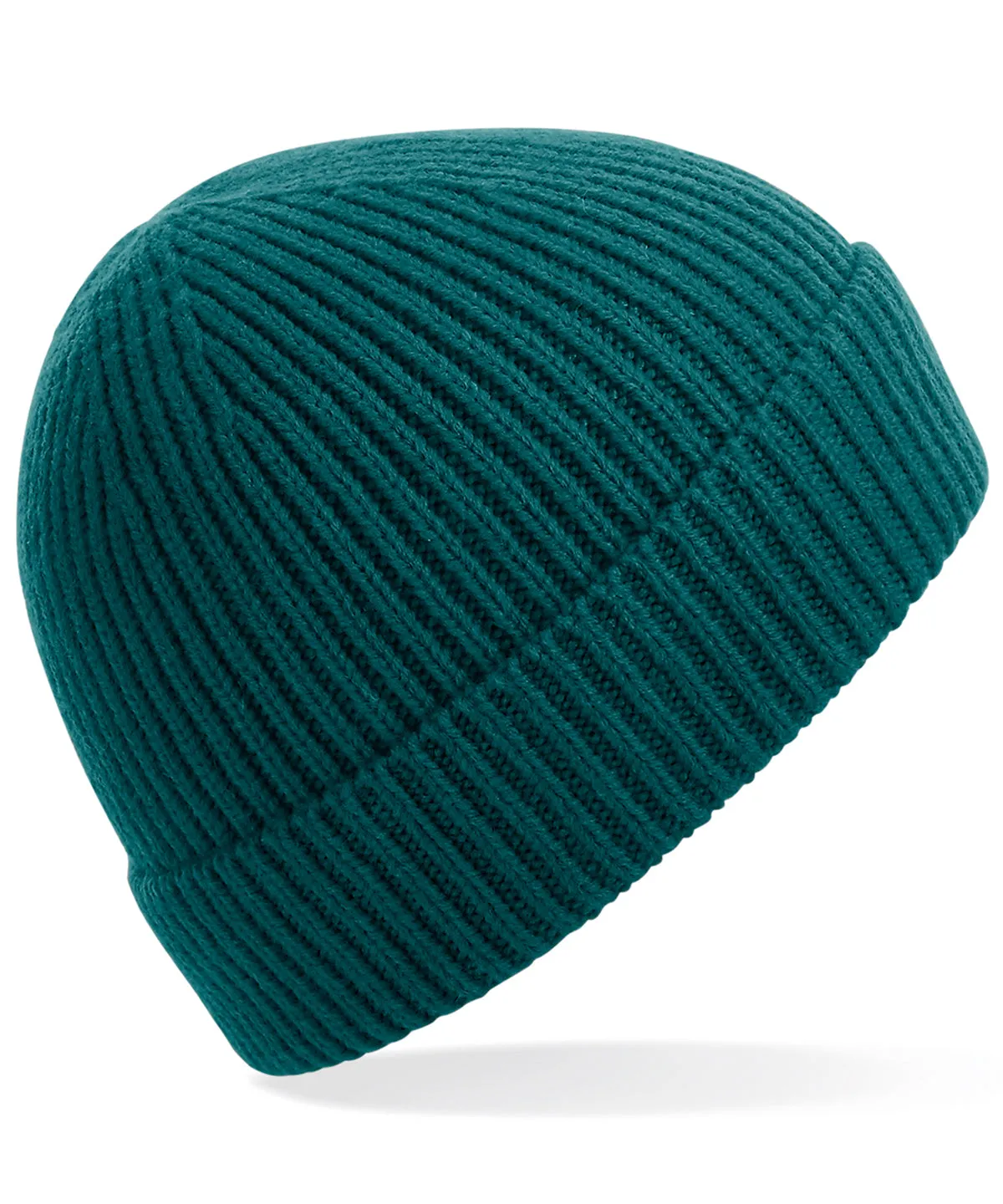 Engineered knit ribbed beanie | Ocean Green