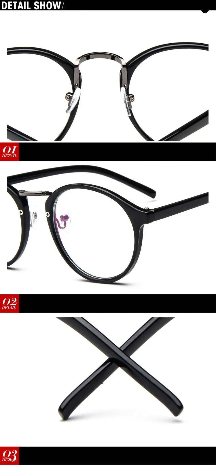 Fashion Transparent round glasses clear frame Eye Glasses Frame