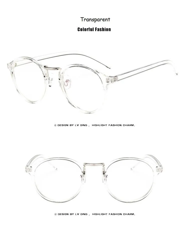 Fashion Transparent round glasses clear frame Eye Glasses Frame