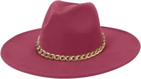 Fashionable Women's Fedoras Dress Womens Fedora Hats For Women And Men Wide Visor Hat Ladies Summer Sun Hats for Wonmen Wine