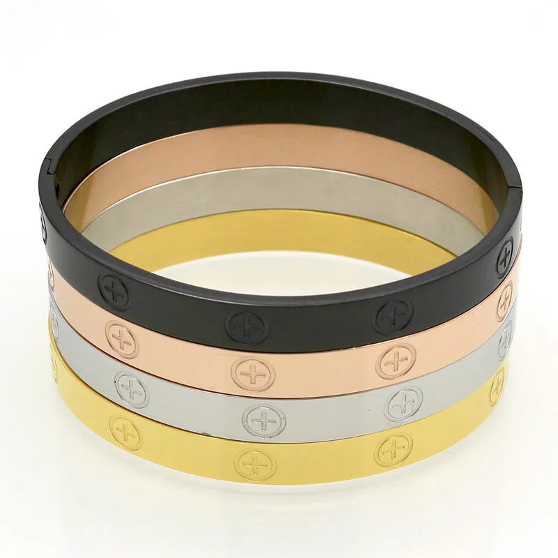 Hot Sell Couple Bracelet Cross Screw Gifts For Women Titanium Steel 18K Gold Plated Fashion Men Jewelry Love Bracelets & Bangles