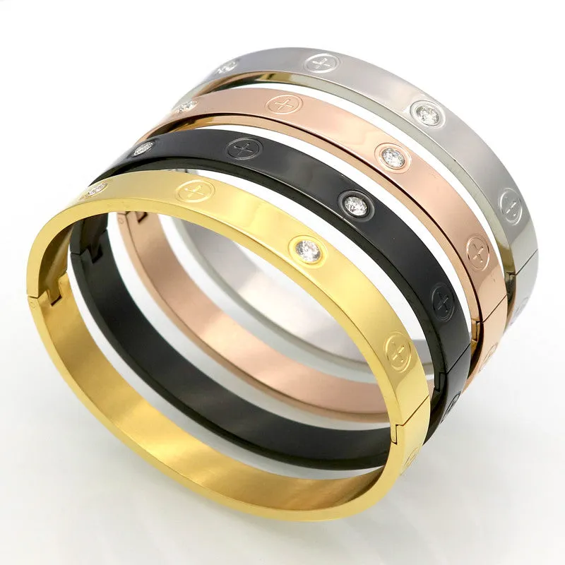 Hot Sell Couple Bracelet Cross Screw Gifts For Women Titanium Steel 18K Gold Plated Fashion Men Jewelry Love Bracelets & Bangles