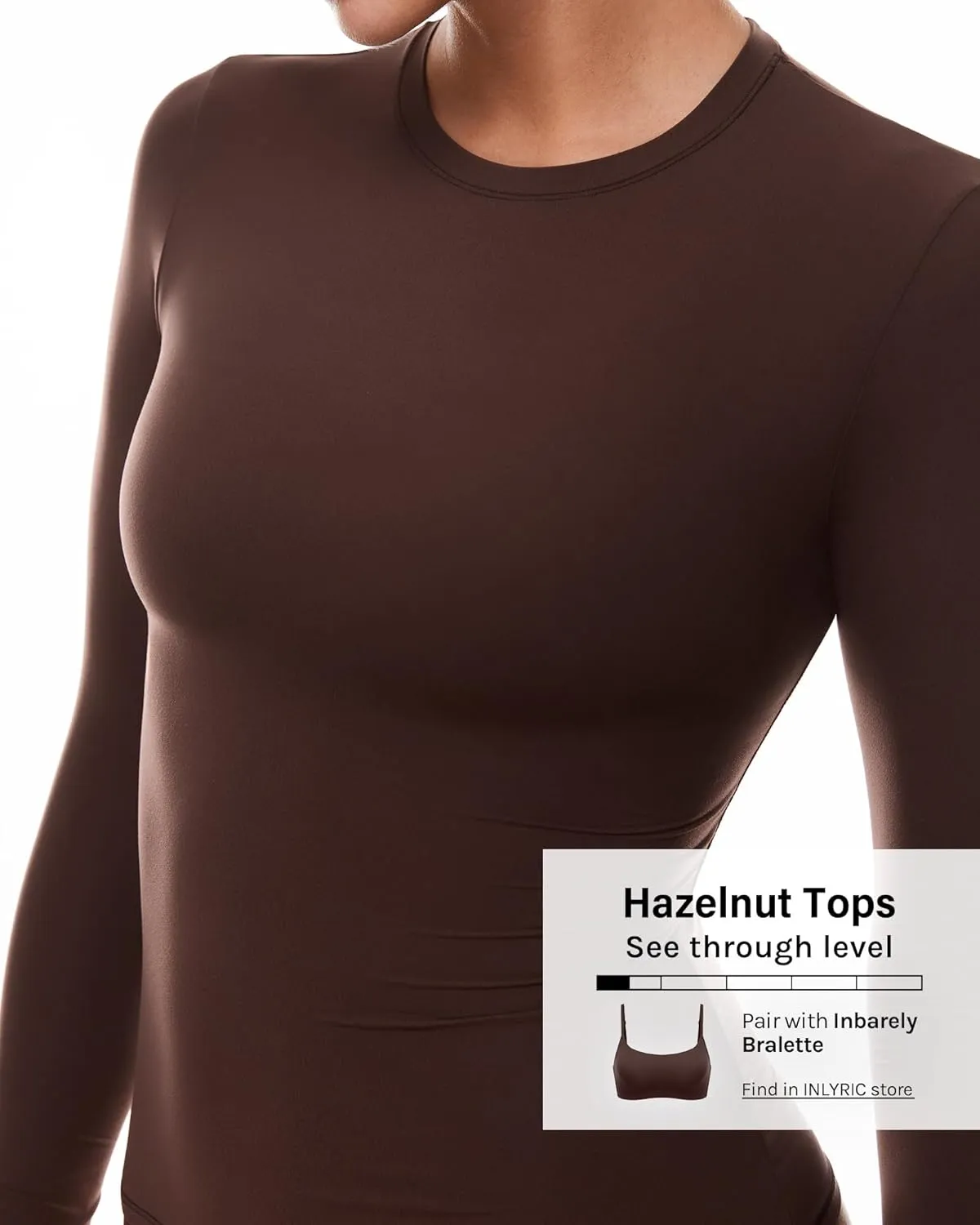 INLYRIC Women's Long Sleeve T-Shirts Crew Neck Basic Fitted Slim Crop Tops Going Out Trendy Tops Spring Tees