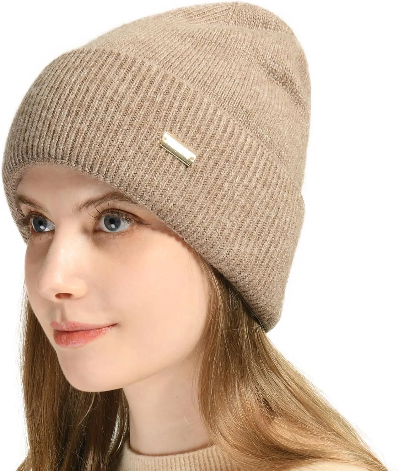 jaxmonoy Knit Beanies Winter Hats for Women and Men Soft Warm Double Layer Ladies Skull Beanie caps