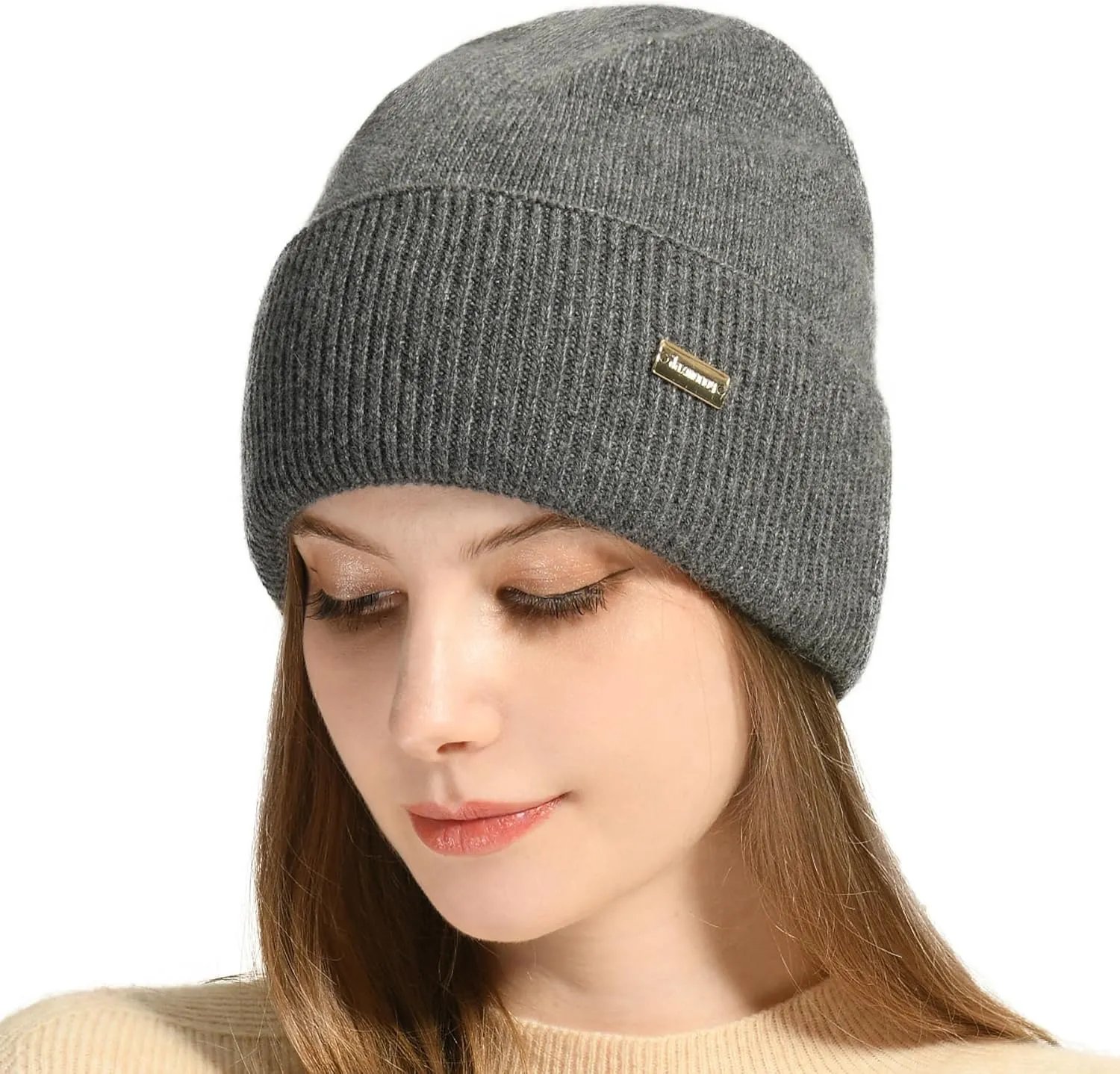 jaxmonoy Knit Beanies Winter Hats for Women and Men Soft Warm Double Layer Ladies Skull Beanie caps