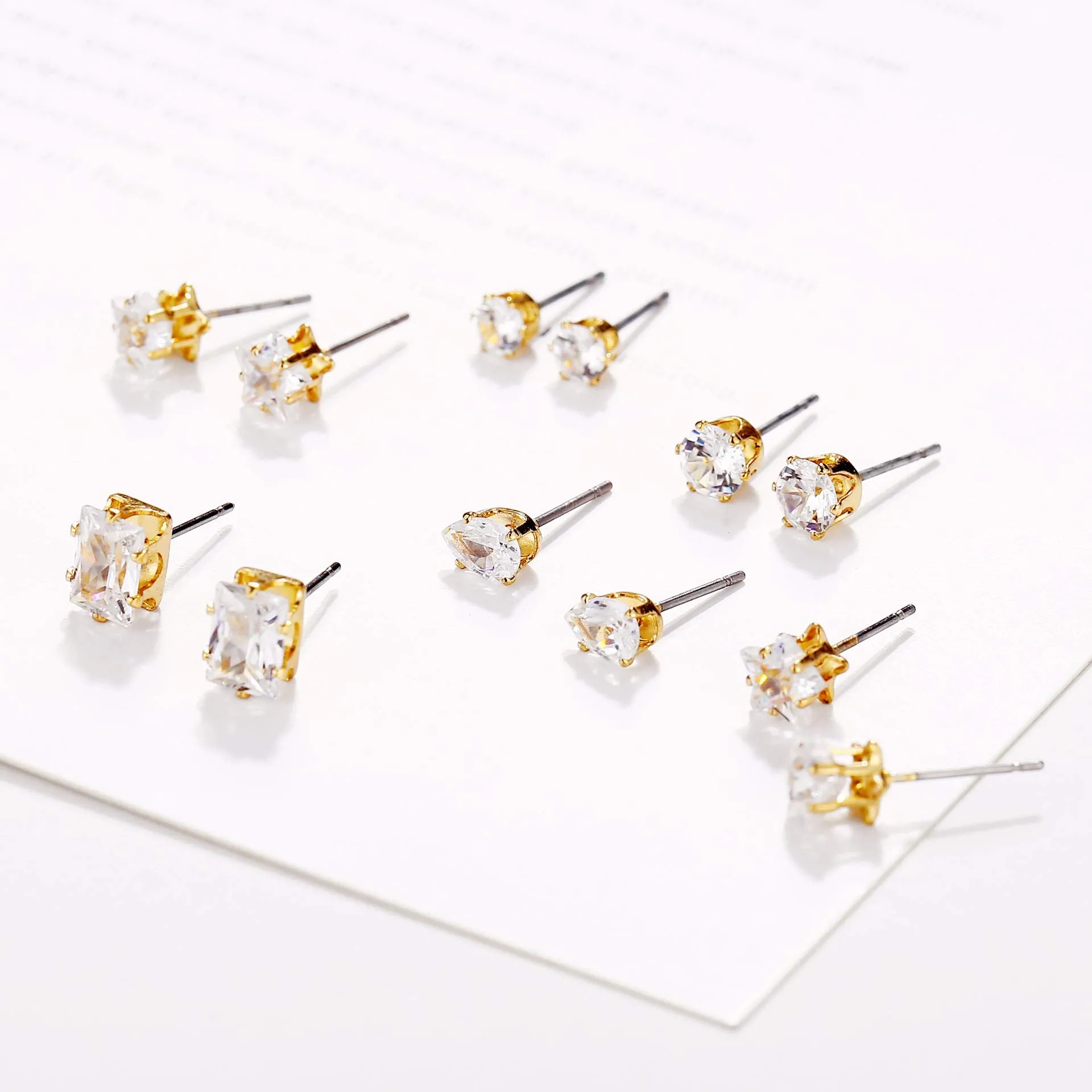 Kairangi Stud Earrings for Women Combo of 6 Pairs Multiple Crystal Stud Earrings for Women and Girls