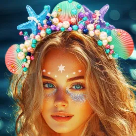 Kilshye Starfish Headband Seashell Mermaid Headpiece Beach Hair Accessories for Women