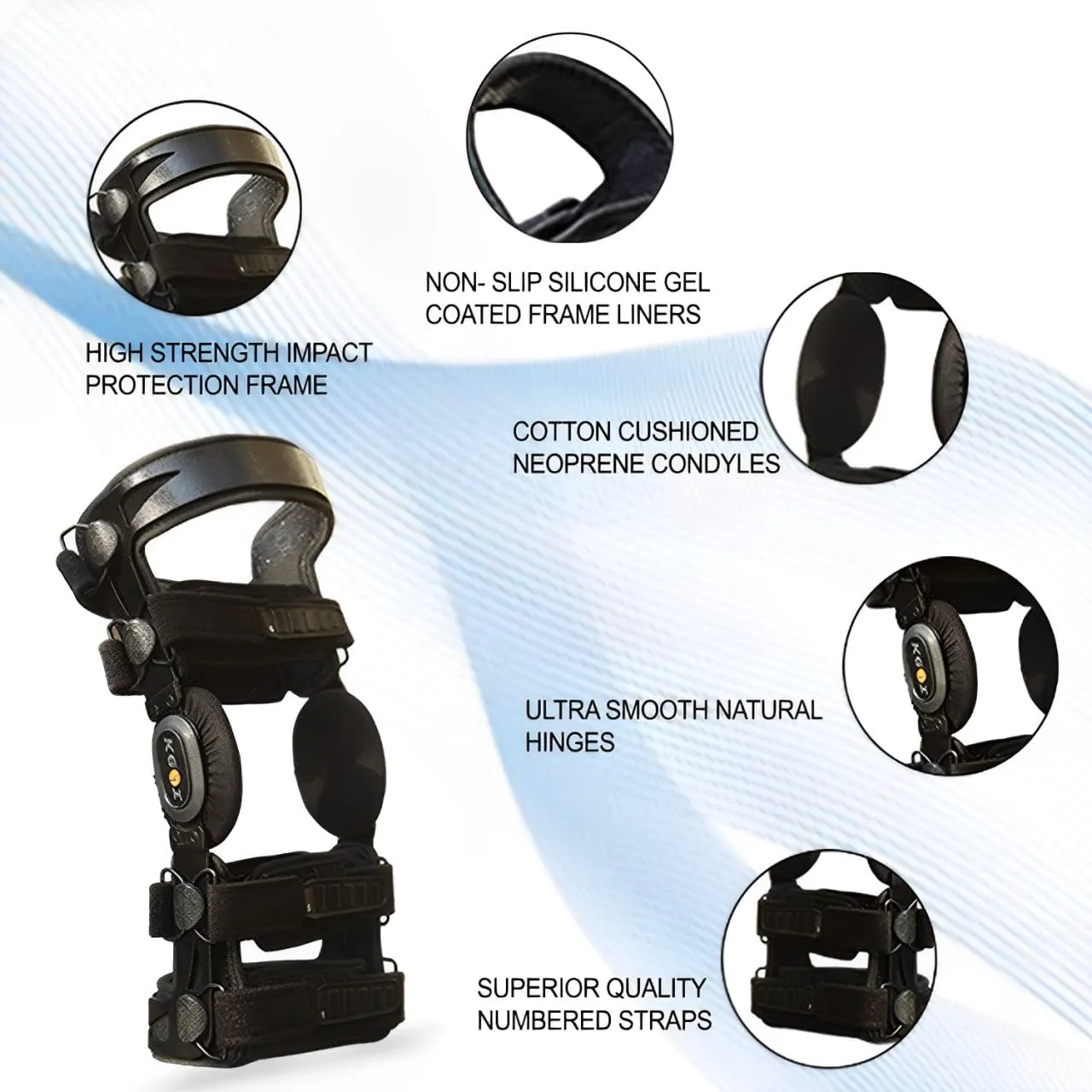 Knee Brace for Women & Men for Acl/Pcl/Mcl, Meniscus Tear, Ligament/Sports Injuries, Arthritis (OA), Knee Joint Pain Relief & Support (Black, Size-4) CHECK SIZE CHART FOR BEST FIT (PIC 2&3)