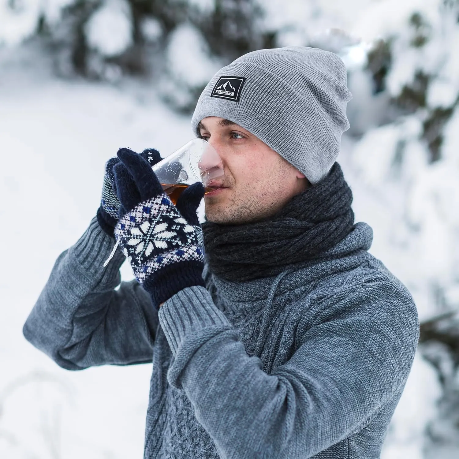 Knit Cuffed Beanie Warm Winter Hats Unisex Skull Knit Cap Fashion Ski Hat for Men and Women