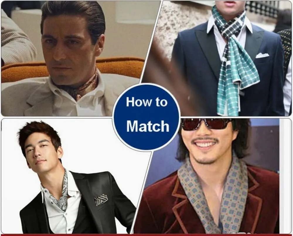 Lonxu Fashion Mens 100% Silk Long Scarf/Cravat Scarives Double Layer