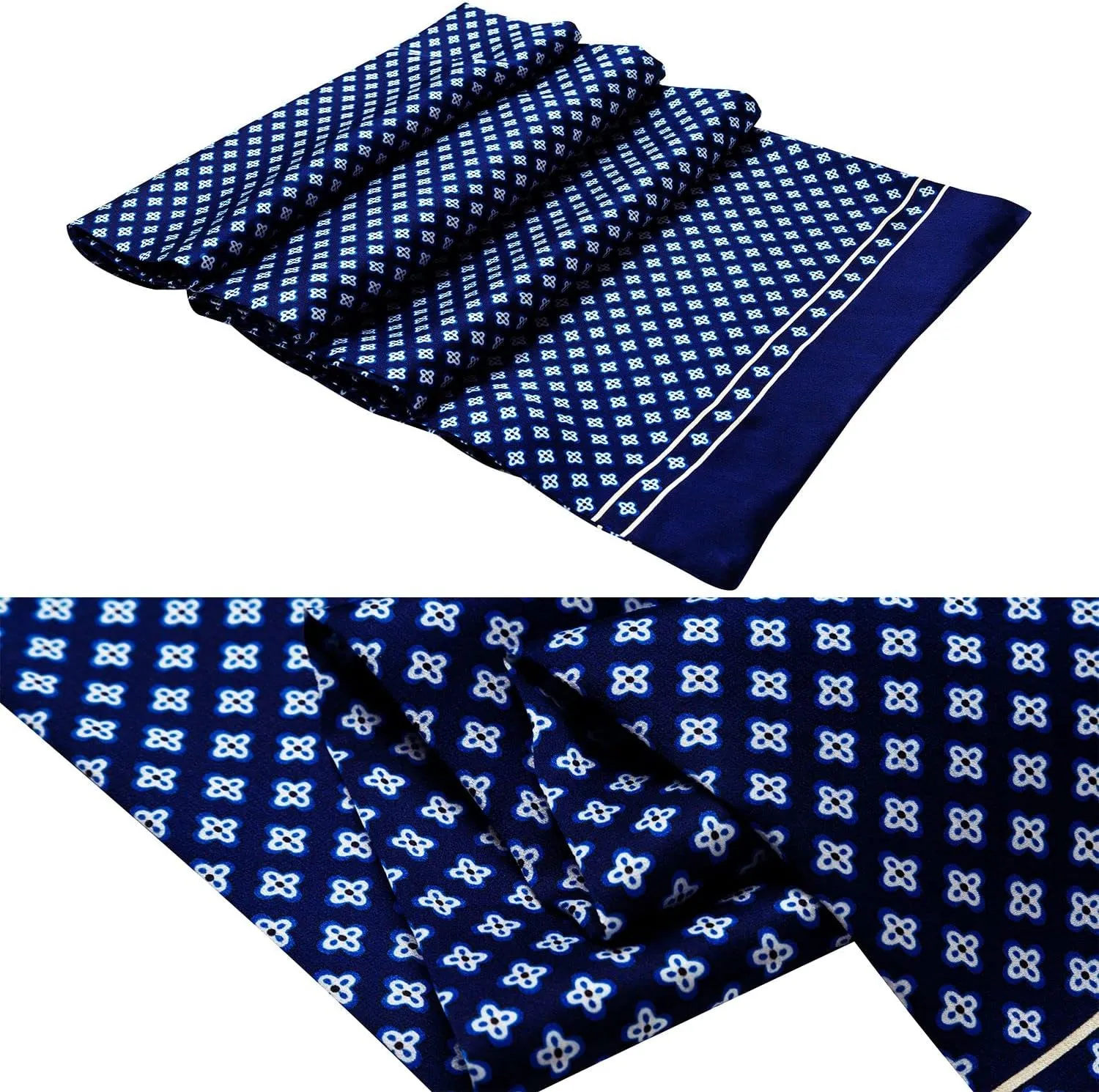 Lonxu Fashion Mens 100% Silk Long Scarf/Cravat Scarives Double Layer