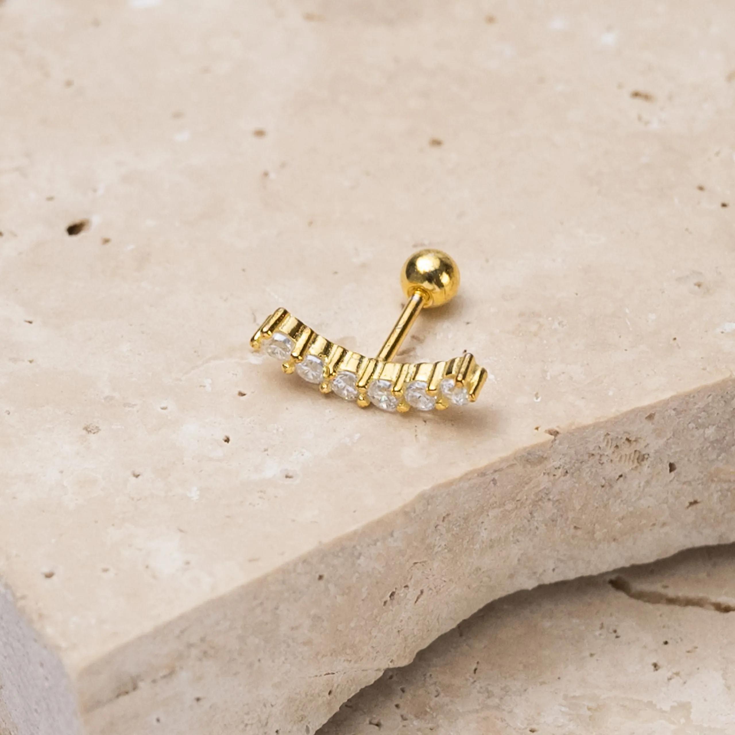 Luna 14k gold plated earring - single stud