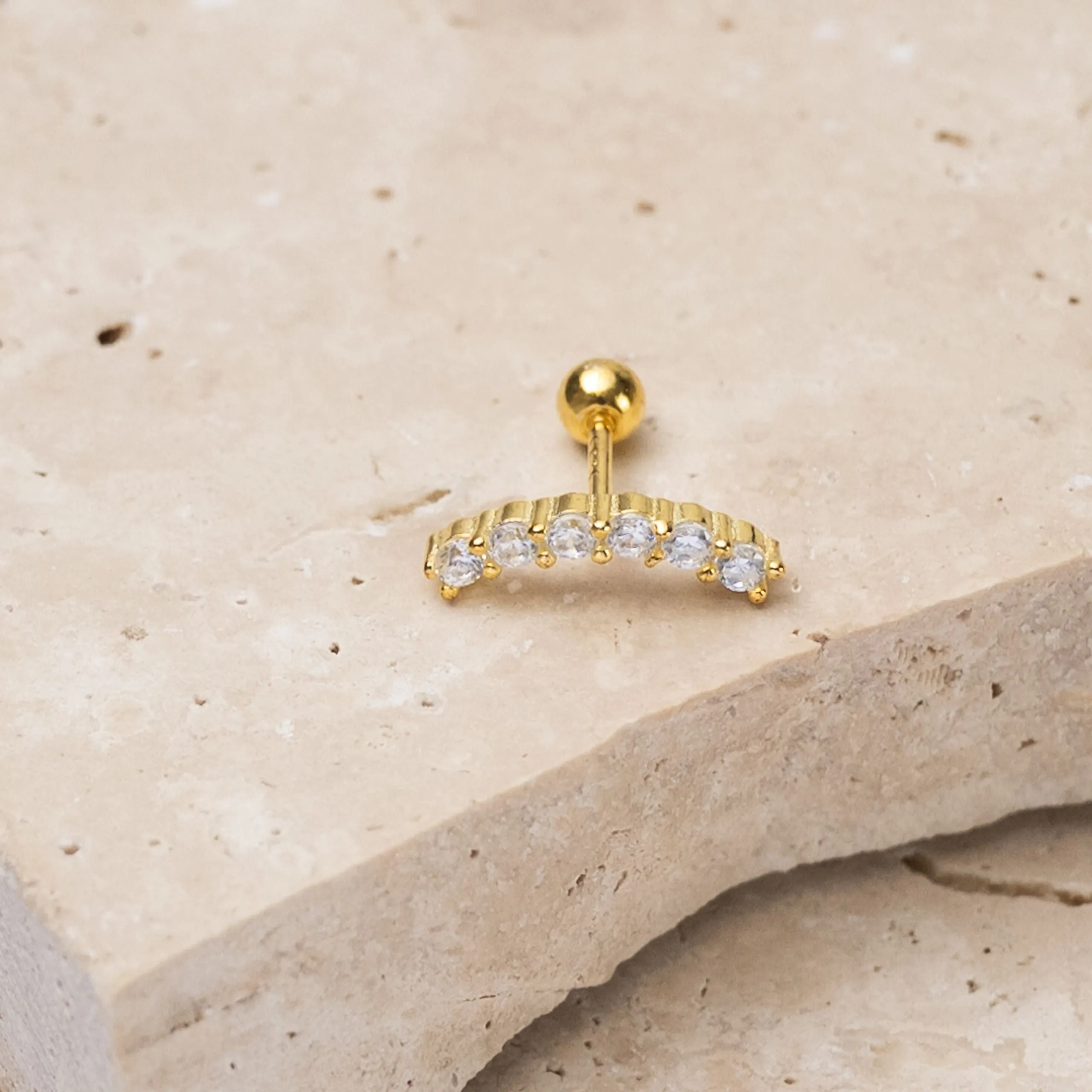Luna 14k gold plated earring - single stud