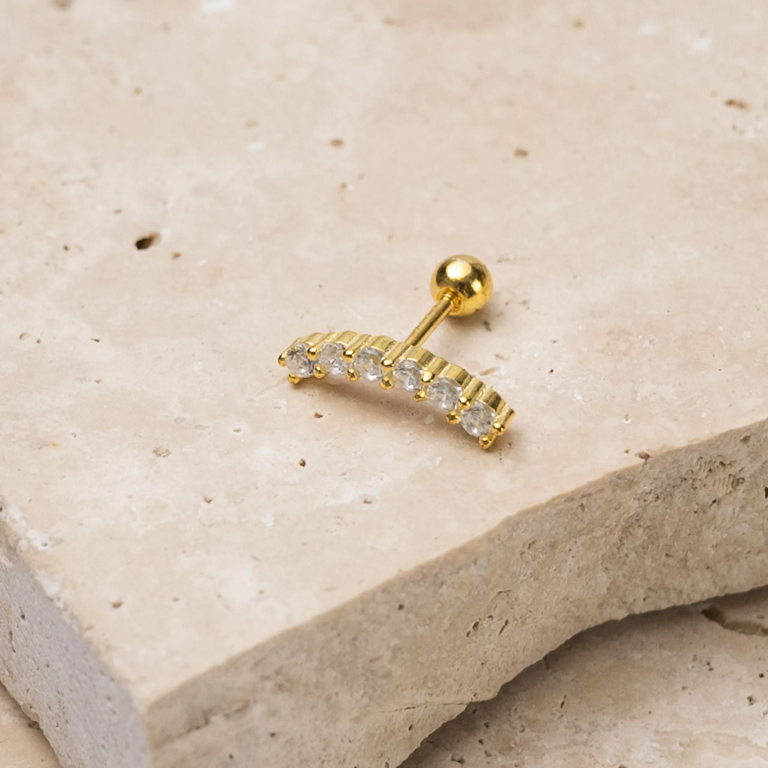 Luna 14k gold plated earring - single stud
