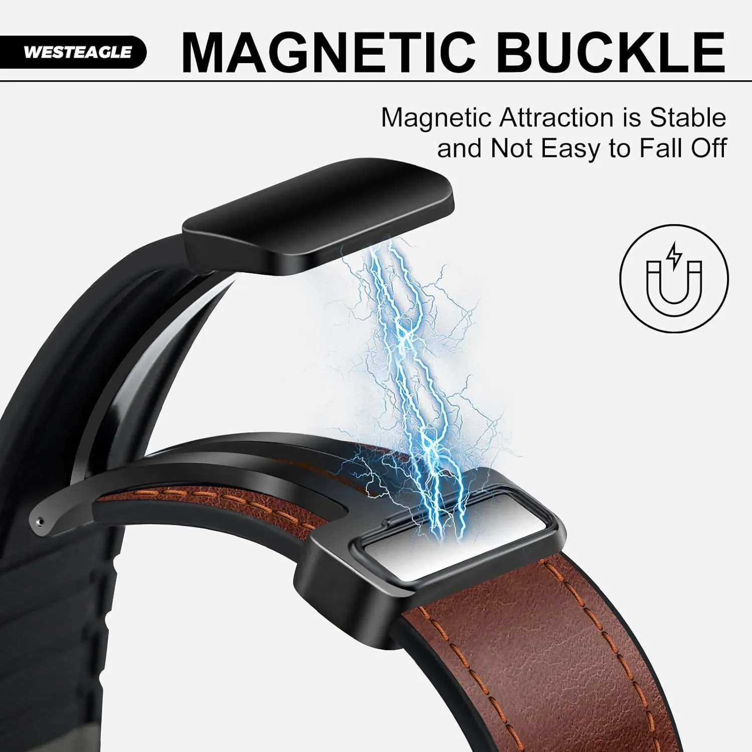 Magnetic Genuine Leather Watch Band Compatible with Google Pixel Watch 2 3 1 41mm Magnetic Buckle Design Adjustable Classic Wristbands Accessories Replacement Straps for Men and Women