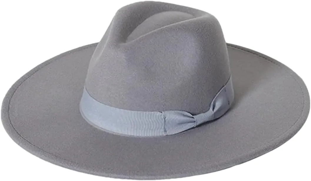 Men's Soft Fedora Hat Jazz Hat Bow Top Hat Panama Cap Large Brim Jazz Fedoras Hat 17 56-58cm, Medium
