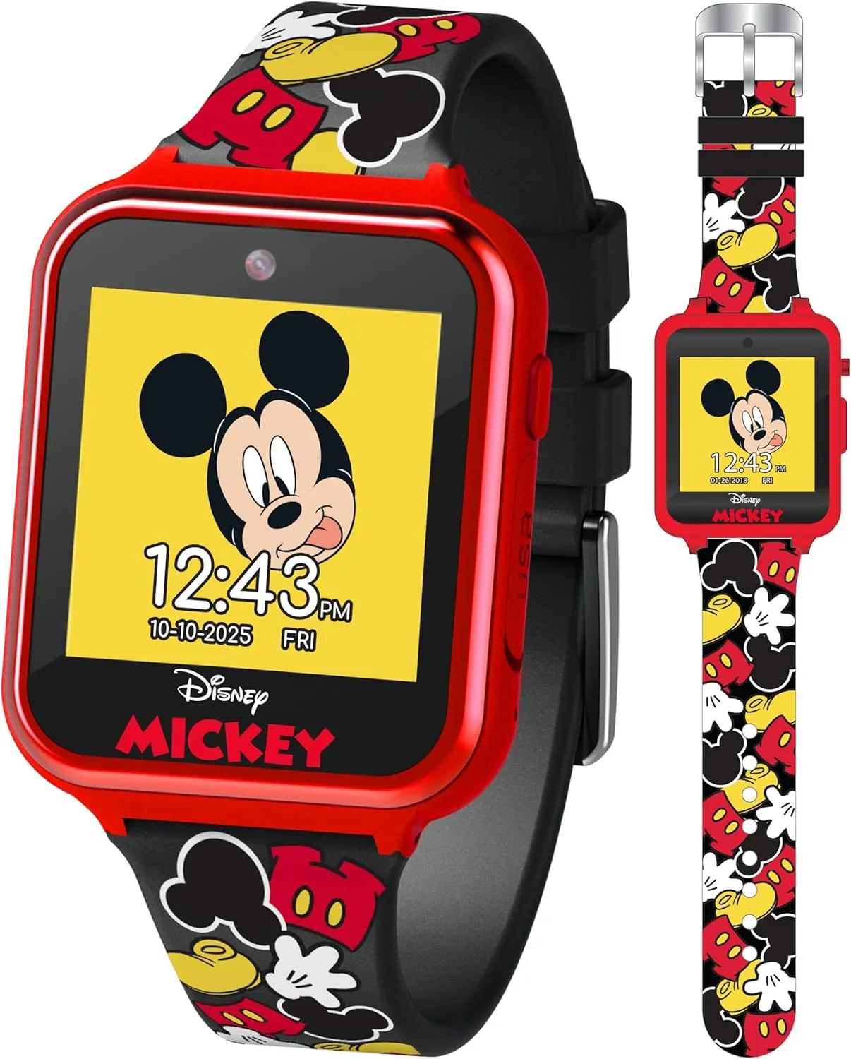 Mickey Mouse Kids Smart Watch Touchscreen with Camera Games Voice Recorder Stopwatch Alarm Timer Fitness Tracker Calculator  Fits Wrist Sizes 5.5" to 8"
