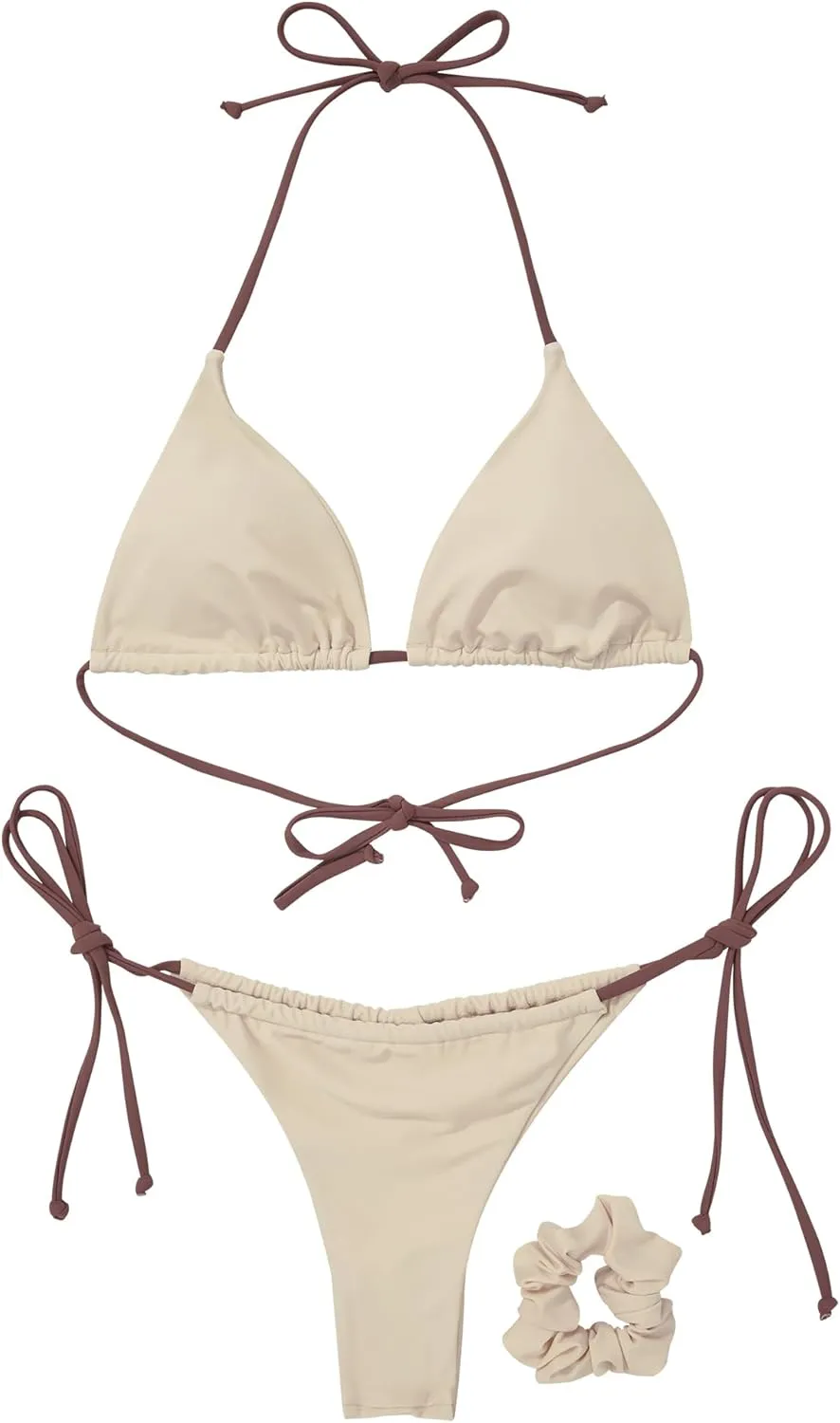 MOSHENGQI Women Sexy Brazilian Bikini 2 Piece Spaghetti Strap Top Thong Swimsuit Bathing Suit