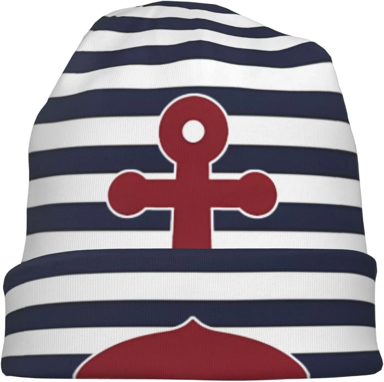 Nautical Anchor Knit Beanie Hat Adults Stretch Knitted Skull Beanies Cap Hats for Women Men