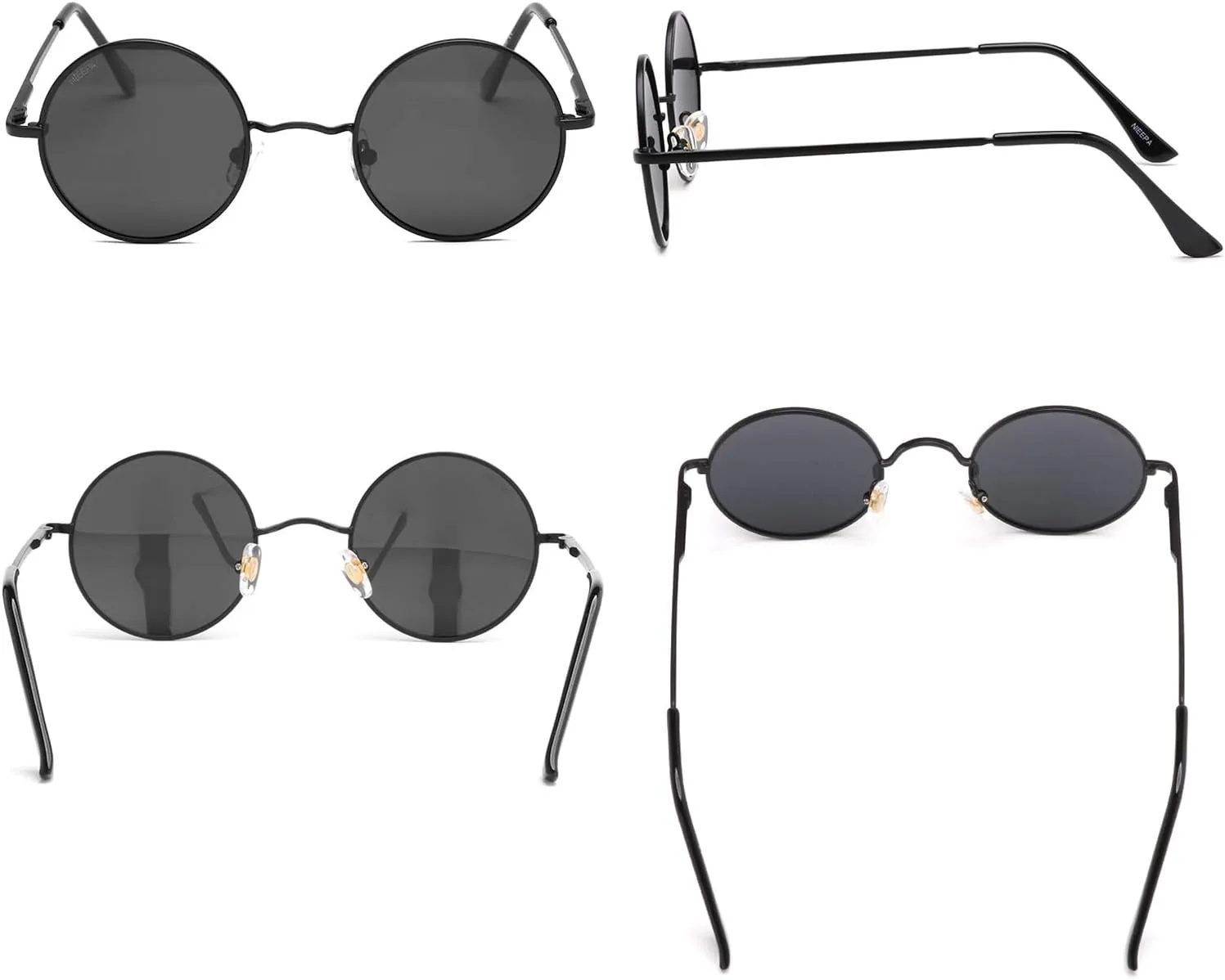 NIEEPA Vintage Small Round Polarized Hippie Sunglasses for Men Women Circle Sun Glasses NP1002