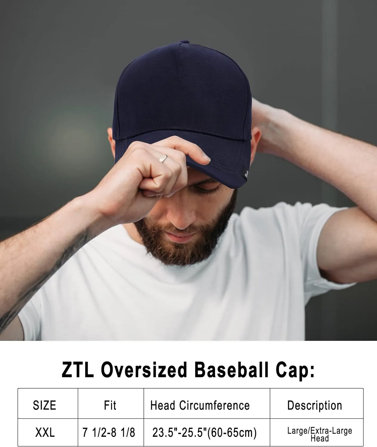 Oversize XXL Baseball Cap for Men, Extra Large Hat for Big Heads 23.6"-25.6", Plus Size Structured Dad Trucker Hats