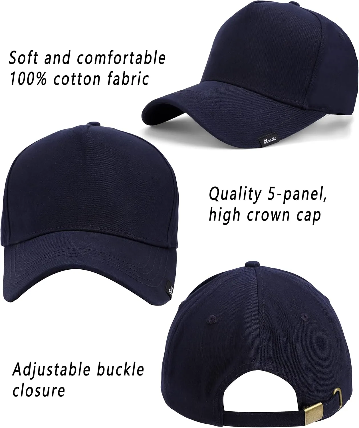 Oversize XXL Baseball Cap for Men, Extra Large Hat for Big Heads 23.6"-25.6", Plus Size Structured Dad Trucker Hats