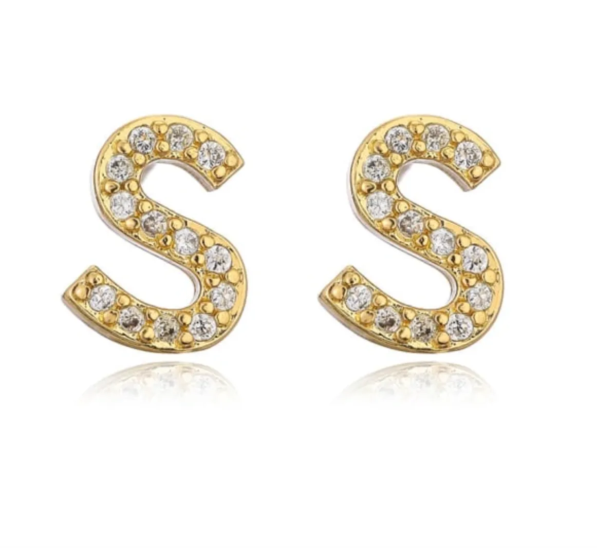 Pave Letter Studs