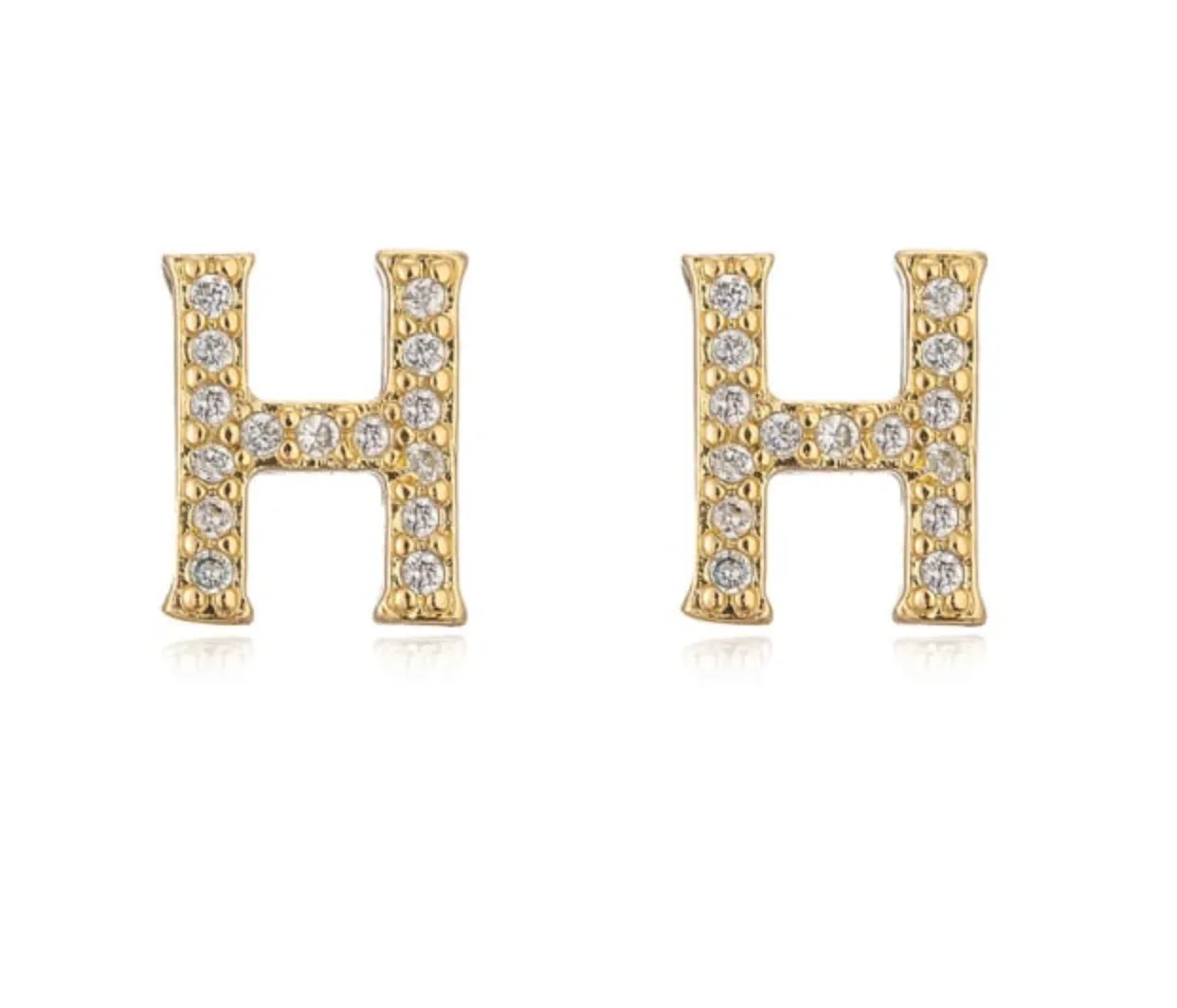 Pave Letter Studs